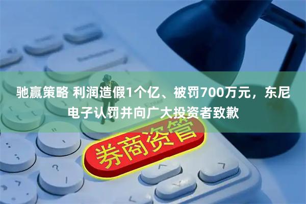驰赢策略 利润造假1个亿、被罚700万元，东尼电子认罚并向广大投资者致歉
